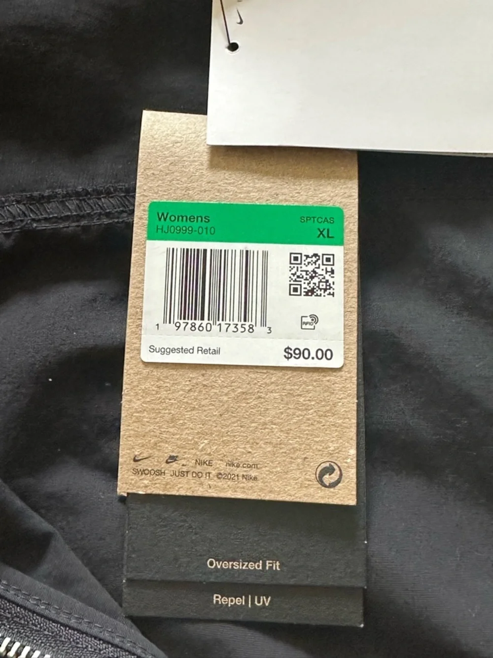 NWT Nike Everything Women's Oversized Repel UV Protection Jacket XL Black